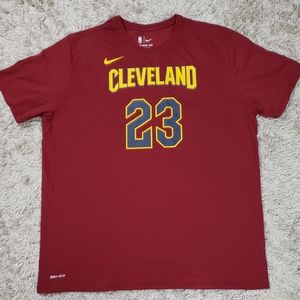 Nike Dri-Fit Lebron James #23 Cleveland Cavs Maroon T Shirt Men's Size 2XL
